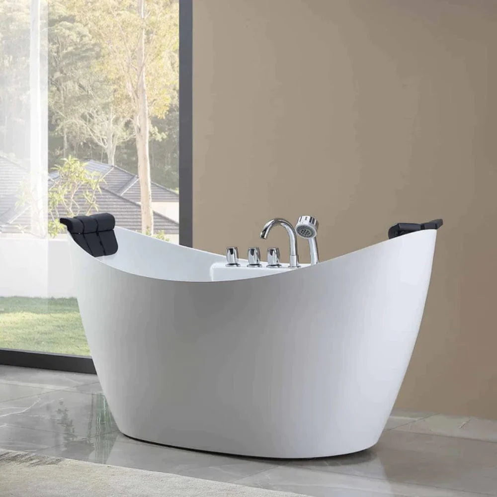 67" Freestanding Whirlpool Bathtub - Center Drain