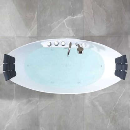 67" Freestanding Whirlpool Bathtub - Center Drain