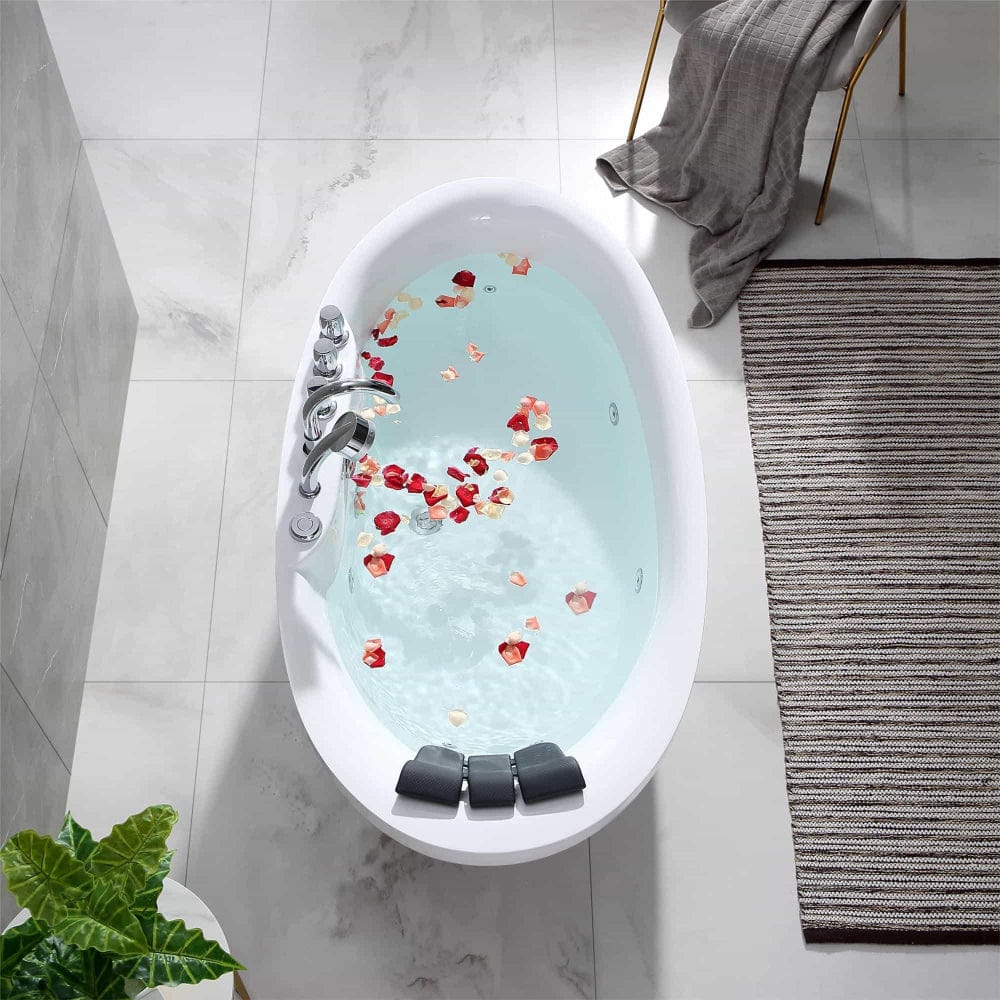 Empava 67" Freestanding Whirlpool Bathtub with Center Drain