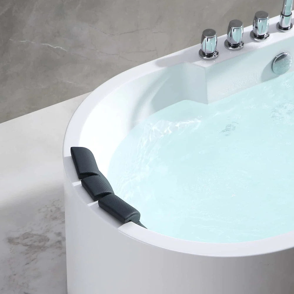 Empava 67" Freestanding Whirlpool Bathtub with Center Drain