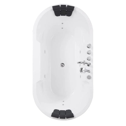 Empava 67" Freestanding Whirlpool Bathtub with Center Drain