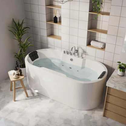 Empava 67" Freestanding Whirlpool Bathtub with Center Drain