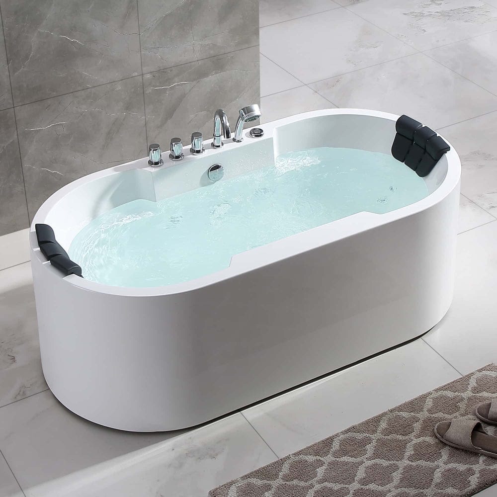 Empava 67" Freestanding Whirlpool Bathtub with Center Drain