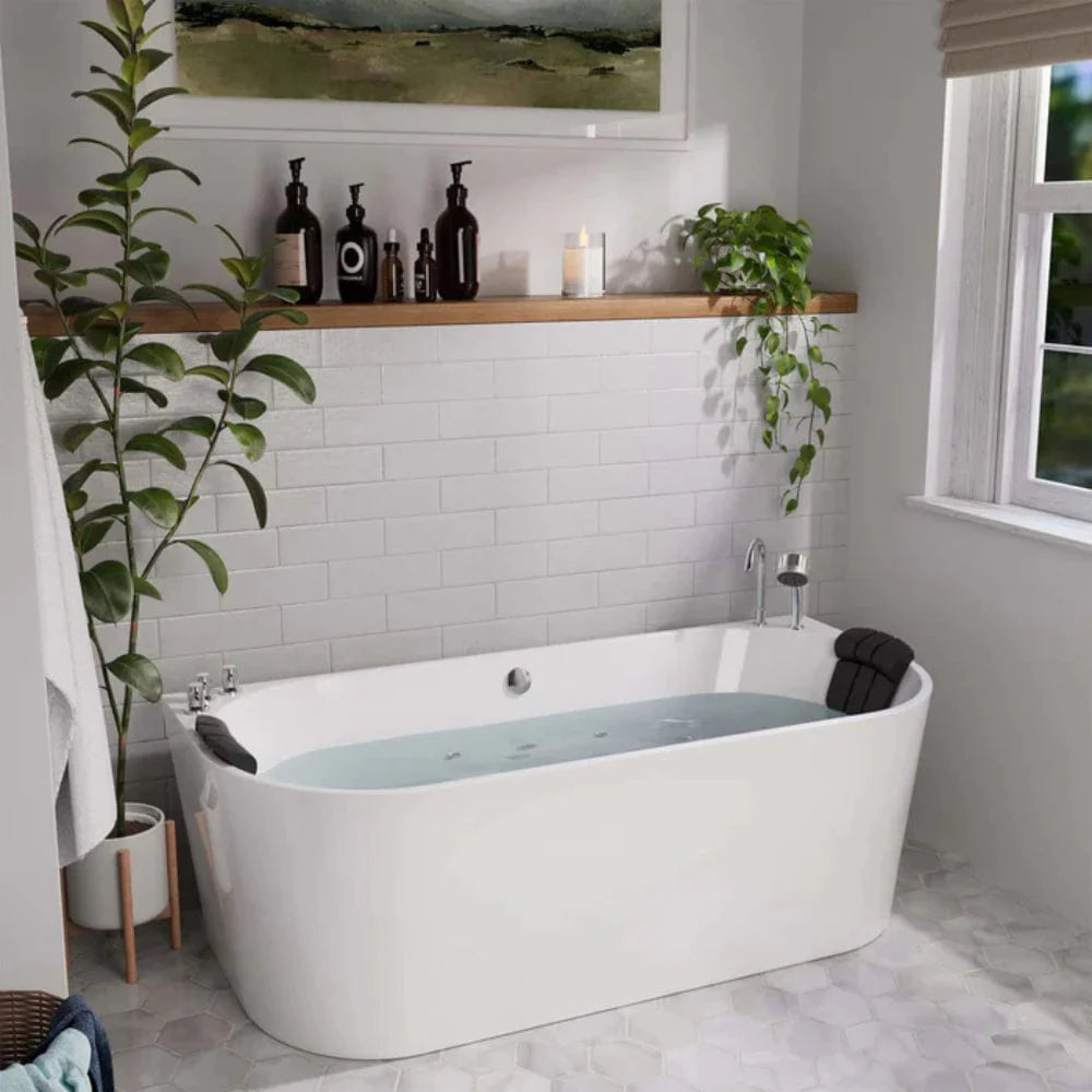 Empava 71" Freestanding Whirlpool Bathtub with Center Drain