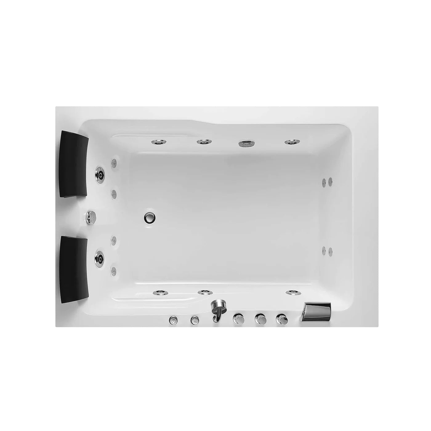 71" Alcove Whirlpool Two-Person Bathtub - Left Drain