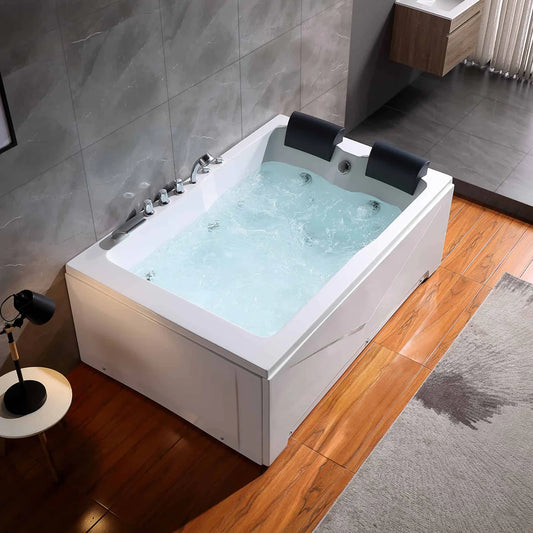 71" Alcove Whirlpool Two-Person Bathtub - Left Drain