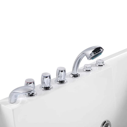 72" Alcove Whirlpool Two-Person LED Bathtub - Left Drain