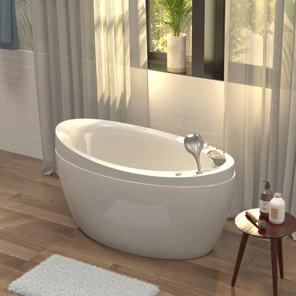 48" Freestanding Air Massage Japanese Style Bathtub with Reversible Drain