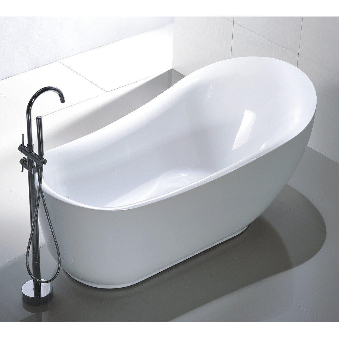 Belfort 71 in. Acrylic Flatbottom Freestanding Bathtub in White, VA6512-L