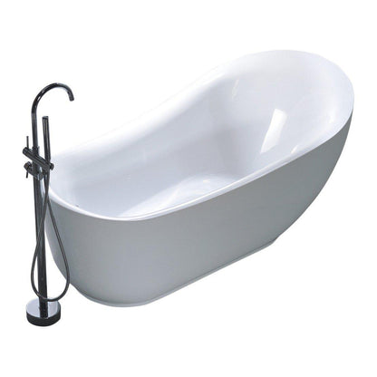 Belfort 71 in. Acrylic Flatbottom Freestanding Bathtub in White, VA6512-L