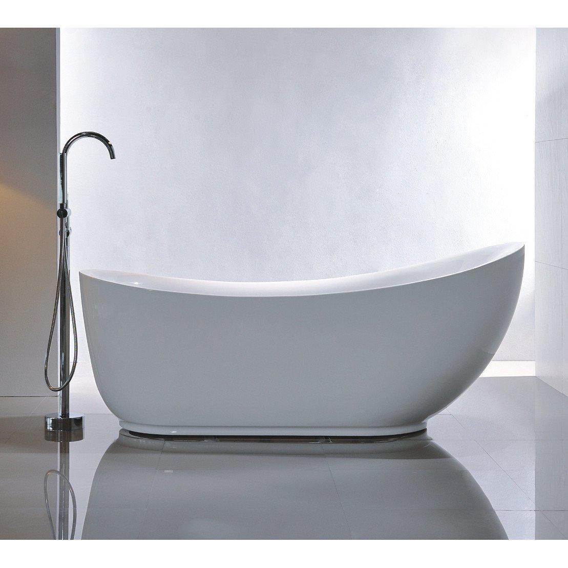 Belfort 71 in. Acrylic Flatbottom Freestanding Bathtub in White, VA6512-L