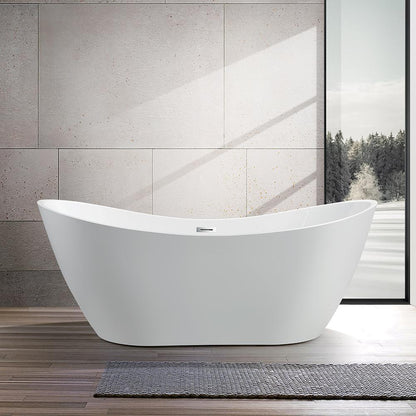 Mulhouse 71 in. Acrylic Flatbottom Freestanding Bathtub in White, VA6517