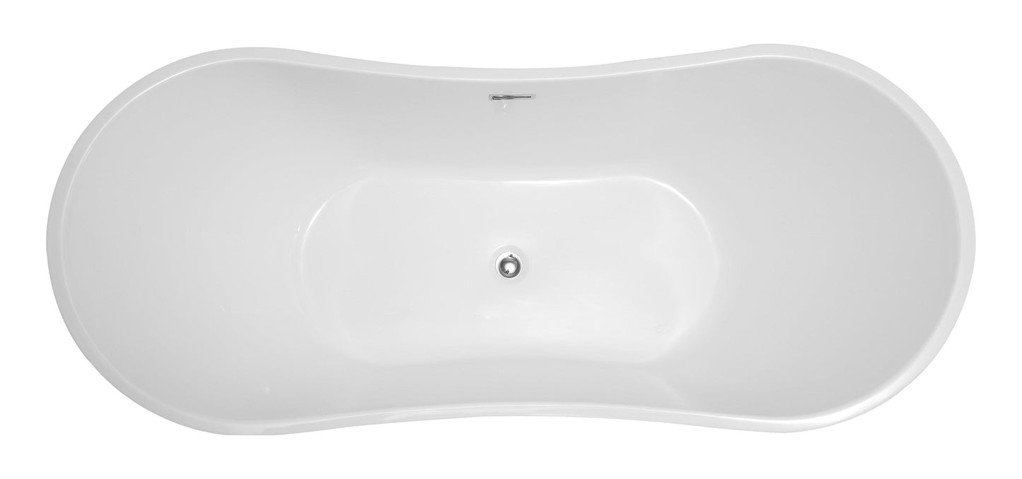 Mulhouse 71 in. Acrylic Flatbottom Freestanding Bathtub in White, VA6517