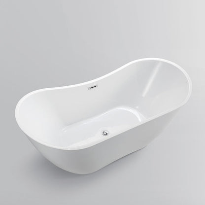 Mulhouse 71 in. Acrylic Flatbottom Freestanding Bathtub in White, VA6517