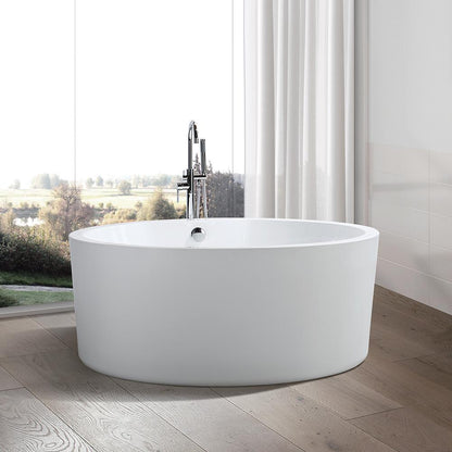 Troyes 59 in. Acrylic Flatbottom Freestanding Bathtub in White, VA6810