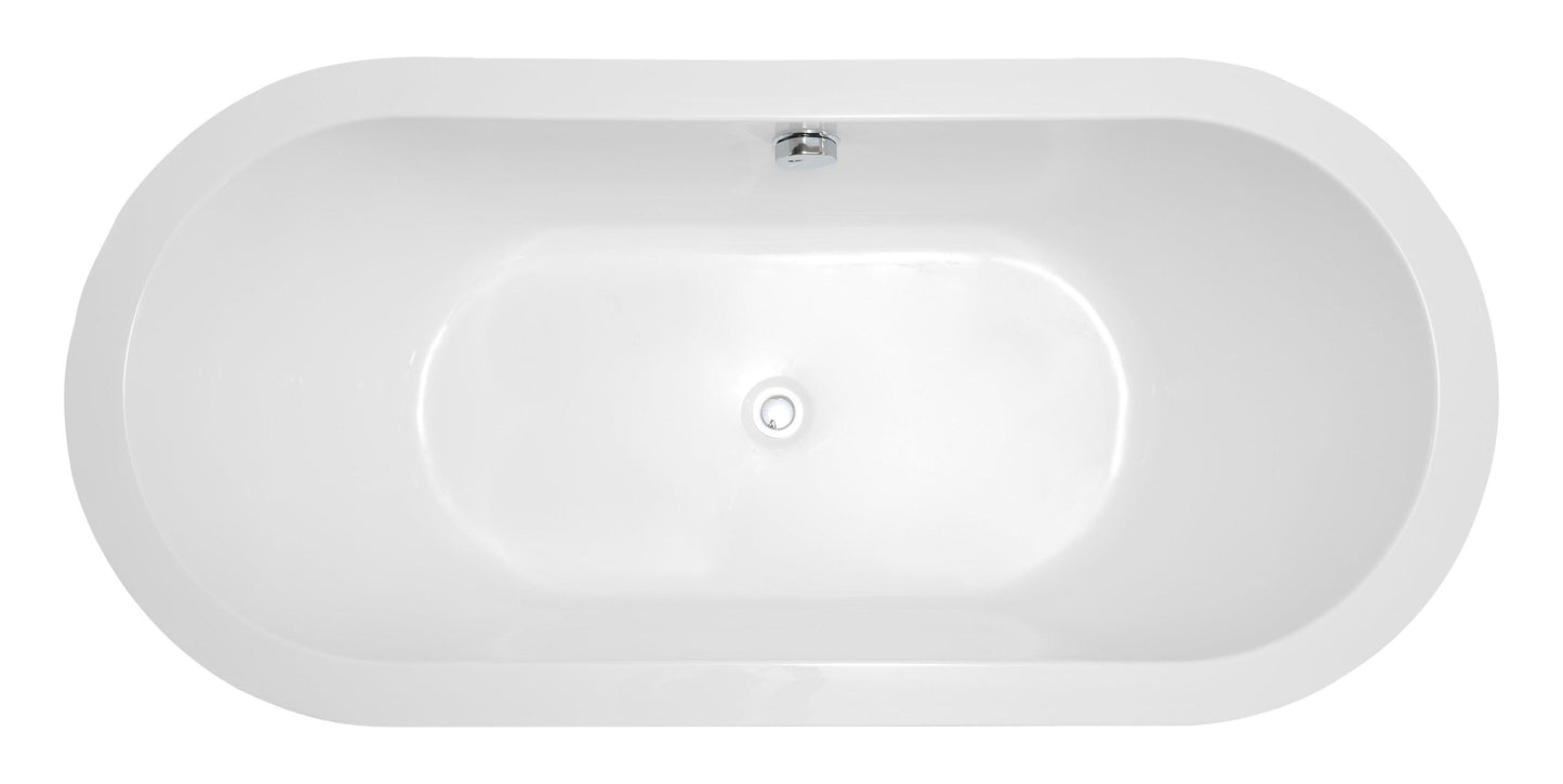 Lorient 67 in. Acrylic Flatbottom Freestanding Bathtub in White, VA6812