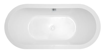 Lorient 67 in. Acrylic Flatbottom Freestanding Bathtub in White, VA6812