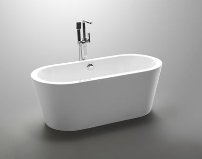 Lorient 67 in. Acrylic Flatbottom Freestanding Bathtub in White, VA6812