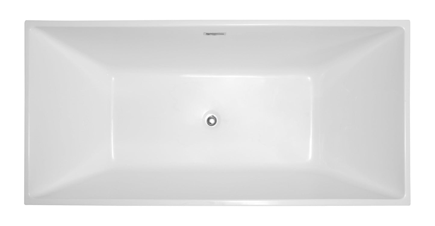 Talence 59 in. Acrylic Flatbottom Freestanding Bathtub in White, VA6813B