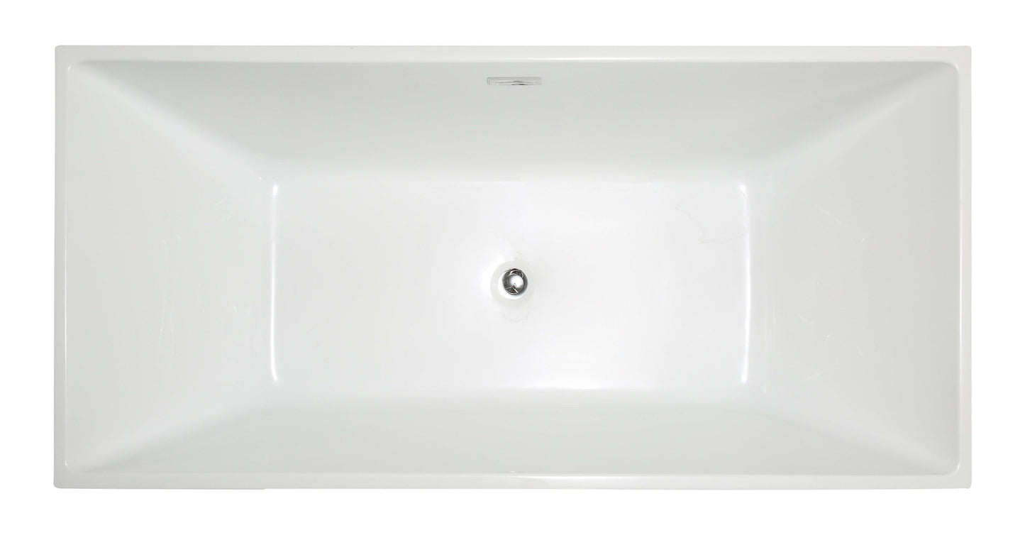 59 in. x 29.5 in. Freestanding Soaking Bathtub