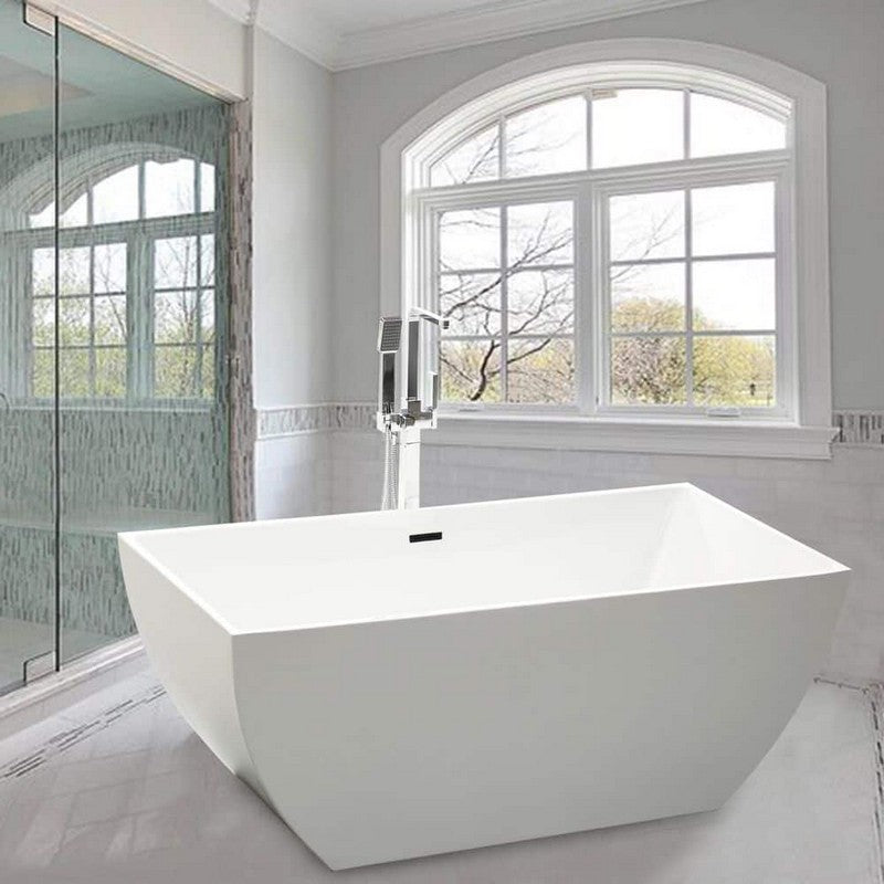 59 in. x 29.5 in. Freestanding Soaking Bathtub