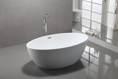 Amiens 69 in. Acrylic Flatbottom Freestanding Bathtub in White, VA6834