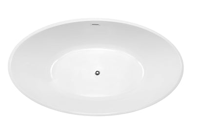 Amiens 69 in. Acrylic Flatbottom Freestanding Bathtub in White, VA6834