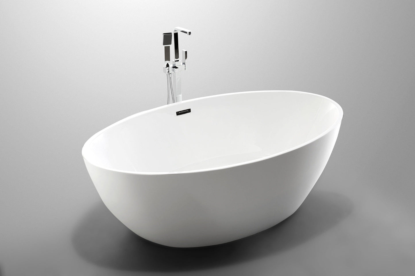 Amiens 69 in. Acrylic Flatbottom Freestanding Bathtub in White, VA6834