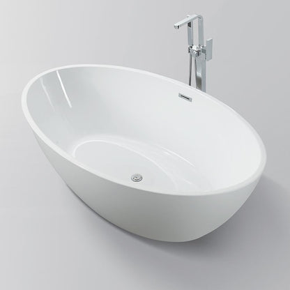 Amiens 69 in. Acrylic Flatbottom Freestanding Bathtub in White, VA6834