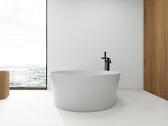 55 in Freestanding Soaking Bathtub - Solid Surface Resin Soaking Bathtub