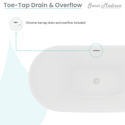 Ivy 60" Double Slipper Freestanding Bathtub