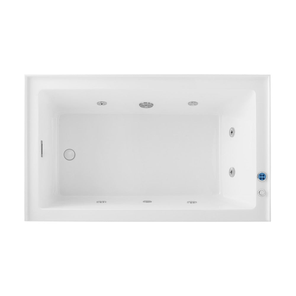 Avancer 60" x 36" Left-Hand Drain Rectangular Alcove Whirlpool Bathtub with Apron