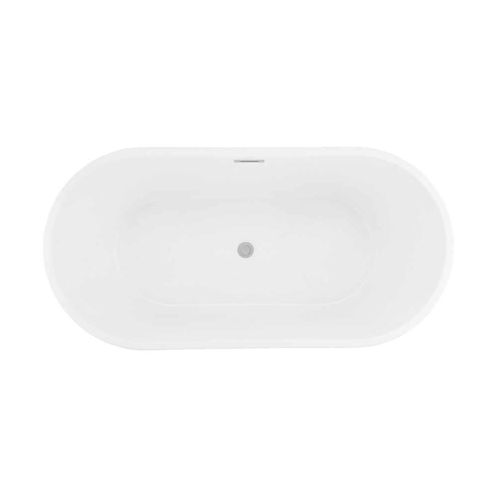 Claire 60" Freestanding Bathtub Matte Black and Matte White