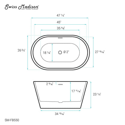 Claire 48" Freestanding Bathtub