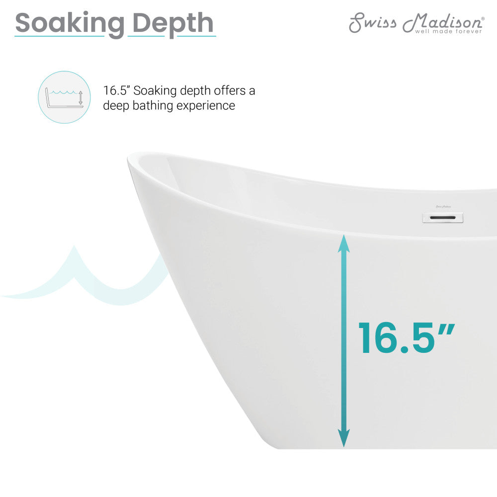 Ivy 60" Double Slipper Freestanding Bathtub