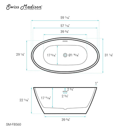 Manoir 60" Freestanding Bathtub