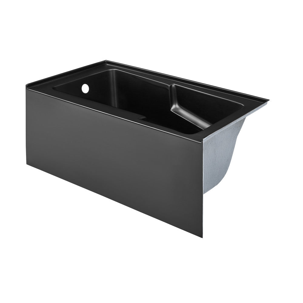 Voltaire 54" X 30" Left-Hand Drain Alcove Bathtub with Apron in Matte Black