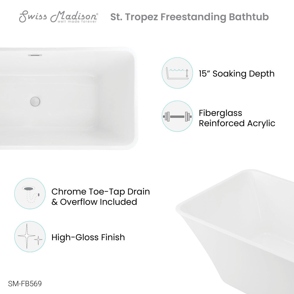 St. Tropez 60" Freestanding Bathtub