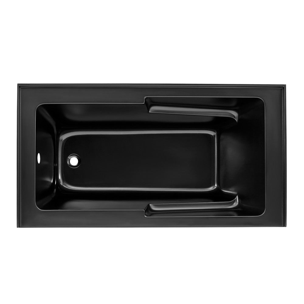 Voltaire 60" X 32" Left-Hand Drain Alcove Bathtub with Apron in Matte Black