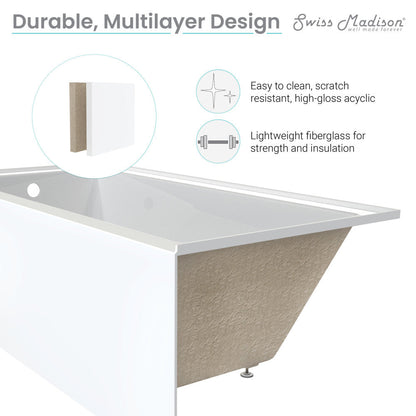 Virage 60" x 30" Right-Hand Drain Alcove Bathtub with Apron