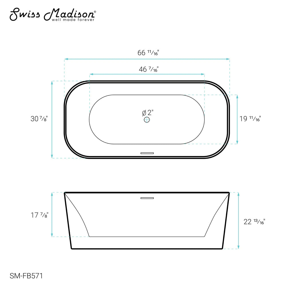 Concorde 67" Freestanding Bathtub