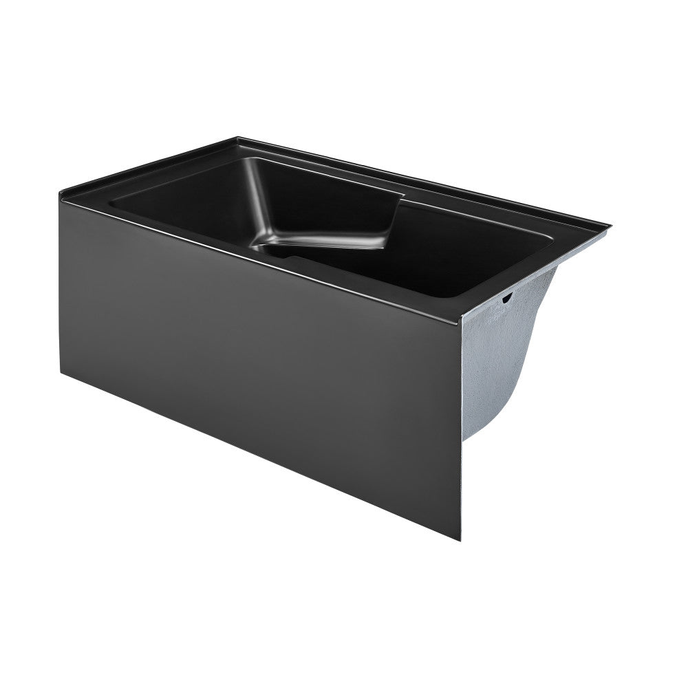 Voltaire 54" X 30"  Right-Hand Drain Alcove Bathtub with Apron in Matte Black