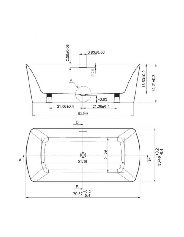 Grandeur White Gloss Freestanding Acrylic Bathtub